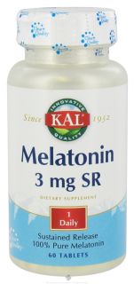 Kal   Melatonin Sustained Release 3 mg.   60 Tablets