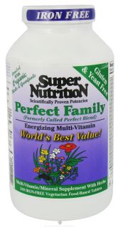 Super Nutrition   Perfect Family Iron Free   240 Vegetarian Tablets (formerly Perfect Blend No Iron)