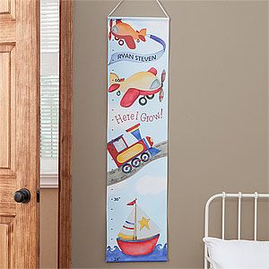 Personalized Growth Chart   Planes, Trains & Boats