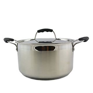 3 Layer 6.5 QT Stainless steel Soup Pot with Plastic Handle and Cover