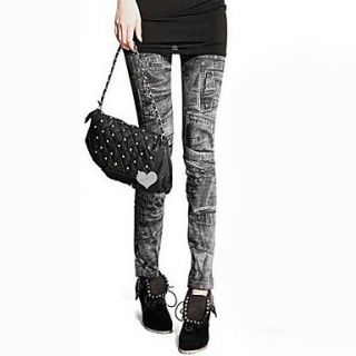 Womens Multi Bags Pattern Slim Leggings