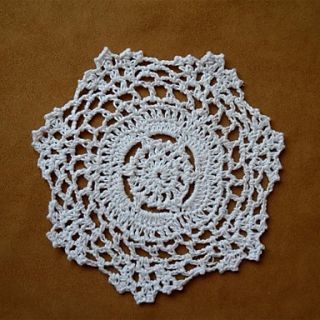 12pcs/set, White Shabby Chic Handmade Crocheted Doilies Coaster, Random Color