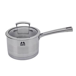 2.5 Qt Stainless Steel Saucepans with Handle and Cover, W18cm x L18cm x H10cm