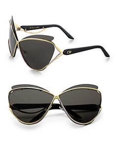 Dior Exaggerated Two Tone Cats Eye Sunglasses   Gold