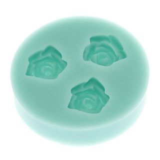3 Hole Rose Flower Acrylic Resin Flower Silicone Mold for Cakes