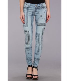 Blank NYC Spray On Skinny in Bandanna Detail Blue Womens Casual Pants (Blue)