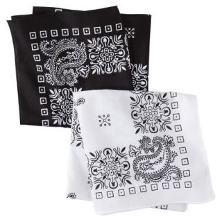 Merona Mens 2pk Bandanas   White/Black