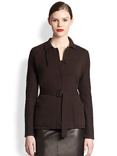 Akris Belted Cashmere & Mohair Cardigan   Coach Marron