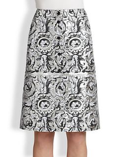 Creatures of the Wind Rotanev Button Front Skirt   Silver