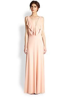 ALON LIVNE Butterfly Draped Jersey Gown   Nude Pink