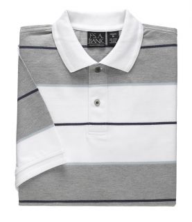 Traveler Striped Short Sleeve Tailored Fit Pique Polo JoS. A. Bank