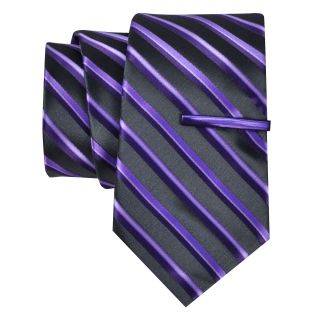 JF J.Ferrar JF J. Ferrar Celebration Stripe Tie, Purple, Mens