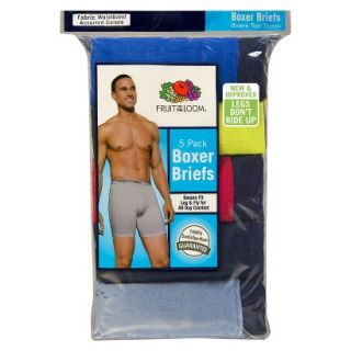 Fruit of the Loom Mens 5 Pack Soft Covered Waistband Boxer Briefs   S