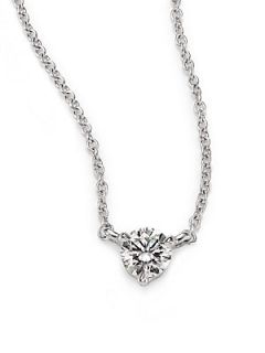 Kwiat Diamond & Platinum Small Solitaire Pendant Necklace   Platinum