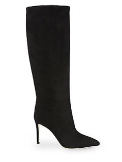 Gucci Brooke Suede Knee High Boots   Black