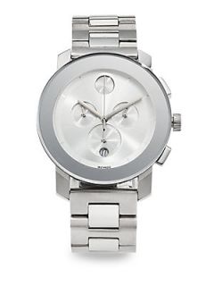 Movado Bold Large Stainless Steel Chronograph Watch   Stainless Steel