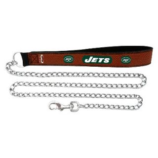 New York Jets Football Leather 3.5mm Chain Leash   L
