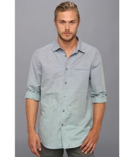 John Varvatos Collection Slim Fit Adjustable Sleeve Shirt W375Q1 Mens Long Sleeve Button Up (Blue)