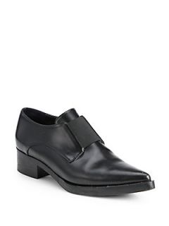 Stella McCartney Faux Leather Point Toe Ankle Boots   Black