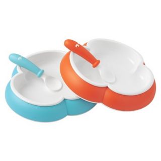 BABYBJ�RN 2pk Plate and Spoon Set   Orange/Turquoise