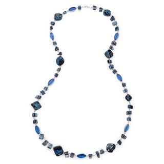 MIXIT Silver Tone Blue Shell Rosary Necklace