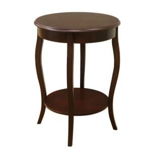 MegaHome 18 in. Walnut Round Accent Table MH307