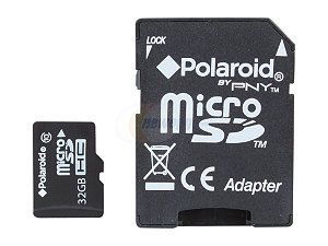 PNY Polaroid 32GB microSDHC Flash Card Model P SDU32G10 EFPOL