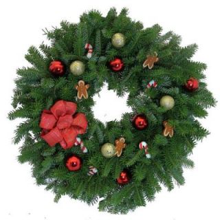 Worcester Wreath 24 in. Balsam Fir Enchanted Gingerbread Man Wreath Sold Out for the Season   DISCONTINUED EGM24 W7