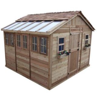 Outdoor Living Today Sunshed 12 ft. x 12 ft. Western Red Cedar Garden Shed SSGS1212