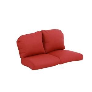 Hampton Bay Walnut Creek Red Replacement Outdoor Loveseat Cushion FRS62265L CR