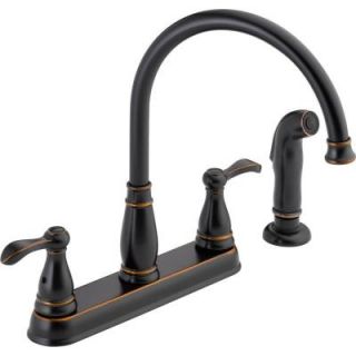Delta Porter 2 Handle Side Sprayer Kitchen Faucet in Oil Rubbed Bronze 21984LF OB