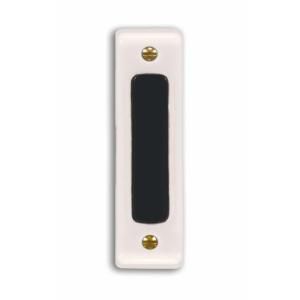 Heath Zenith Wired White Push Button with Black Center Bar 711W A