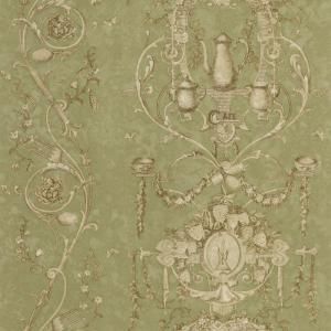 The Wallpaper Company 8 in. x 10 in. Green Classic Kitchen Wallpaper Sample  DISCONTINUED WC1280661S