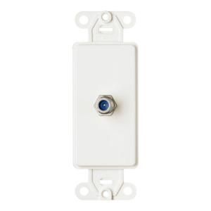 Leviton Decora Wall Jack in White with F Type Coaxial Connector R72 40681 00W