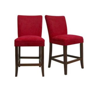 Home Decorators Collection 24 in. H Raspberry Microfiber Bar Stools (Set of 2) 40721RD 24[2PC]