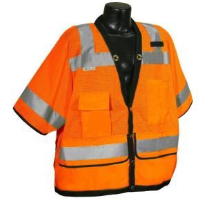Radians Cl 3 Heavy Duty Surveyor Orange Dual Medium Safety Vest SV59 3ZOD M