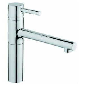 GROHE Essence Single Handle Pull Out Sprayer Kitchen Faucet in Chrome 32170000