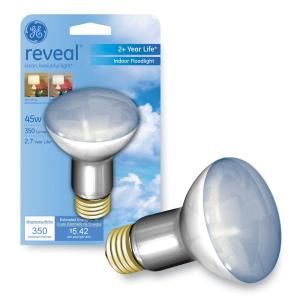 GE Reveal 45 Watt R20 Indoor Halogen Flood Light Bulb (1 Pack) 45R20H/RVL/CD TP
