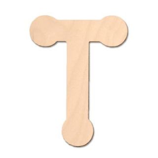 Design Craft MIllworks 8 in. Baltic Birch Bubble Wood Letter (T) 47055