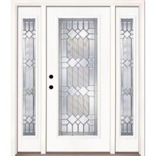 Feather River Doors Mission Pointe Zinc Full Lite Prime Smooth Fiberglass Entry Door with Sidelites 682191 3A4