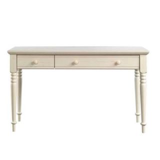 SAUDER Harbor View Collection 53 in. Antiqued White Writing Desk with Slide Out Keyboard Shelf 158041