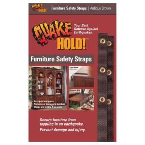 QuakeHOLD Antique Brown Nylon Furniture Safety Strap 4162