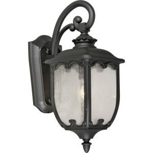 Illumine 1 Light Outdoor Black Lantern with Clear Seeded Glass Panels CLI FRT1819 01 04