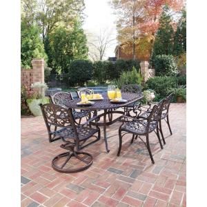 Home Styles Biscayne Bronze 7 Piece Patio Dining Set (4 Stationary/2 Motion) 5555 3358