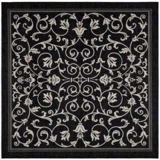 Safavieh Courtyard Black/Sand 6.6 ft. x 6.6 ft. Square Area Rug CY2098 3908 7SQ