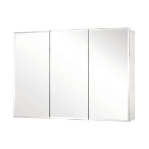 Pegasus 48 in. x 26 in. Recessed or Surface Mount Medicine Cabinet in Tri View Beveled Mirror SP4588