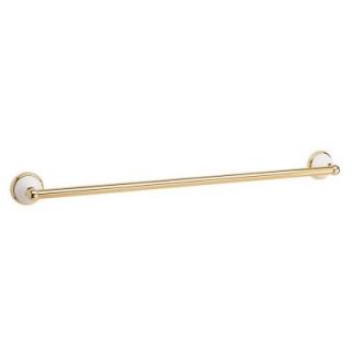 Gatco Franciscan 24 in. Towel Bar in Polished Brass and Porcelain DISCONTINUED 5271