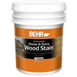 BEHR 5 Gal. Deep Base Solid Color House & Fence Wood Stain 03005