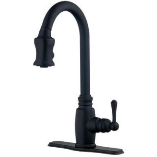 Danze Opulence Single Handle Pull Down Sprayer Kitchen Faucet in Satin Black D454557BS