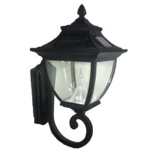 Gama Sonic Pagoda 21 in. Wall Mount Outdoor 8 LED Solar Lamp GS 104W